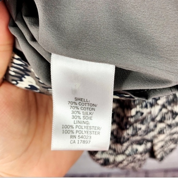 Banana Republic Gray & Navy Silk Blend Skirt - 10 - Picture 7 of 7